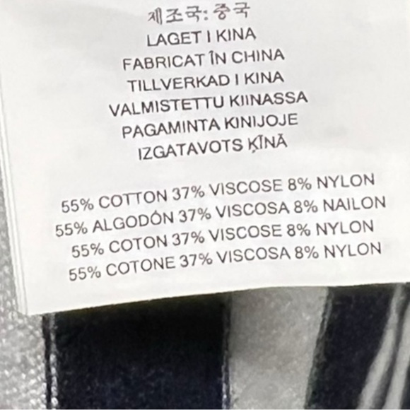 🌻Michael Kors Blue & White Stripe Hi-Low Hem Long Sleeve Back Zip Top Size M - Picture 10 of 10